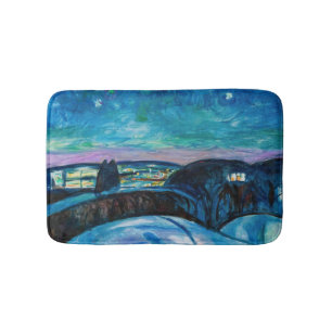 Edvard Munch - Starry Night 1922 Bath Mat
