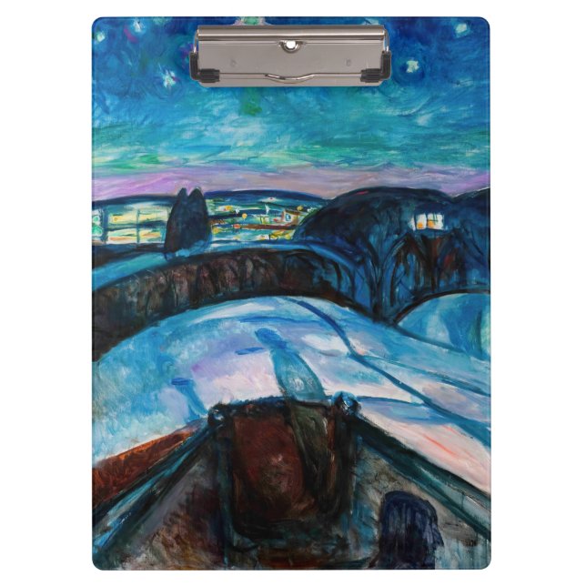 Edvard Munch - Starry Night 1922 Clipboard (Front)