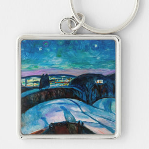 Edvard Munch - Starry Night 1922 Key Ring