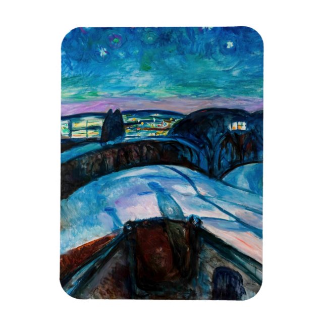 Edvard Munch - Starry Night 1922 Magnet (Vertical)