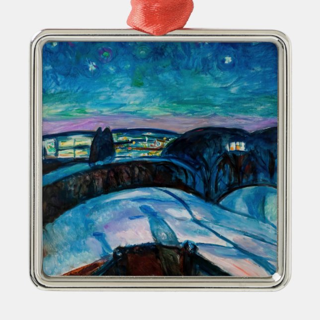 Edvard Munch - Starry Night 1922 Metal Tree Decoration (Front)