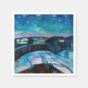 Edvard Munch - Starry Night 1922 Napkin