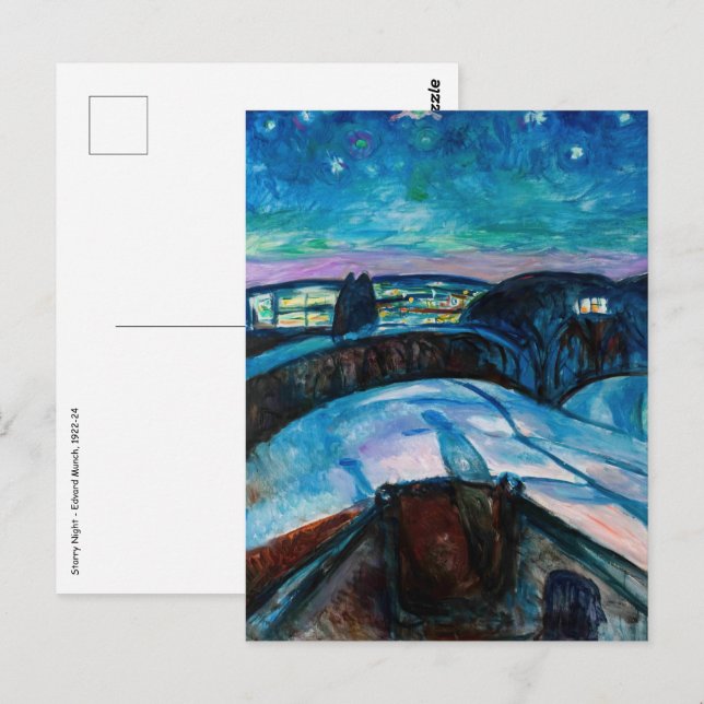 Edvard Munch - Starry Night 1922 Postcard (Front/Back)
