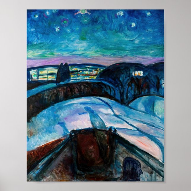 Edvard Munch - Starry Night 1922 Poster (Front)