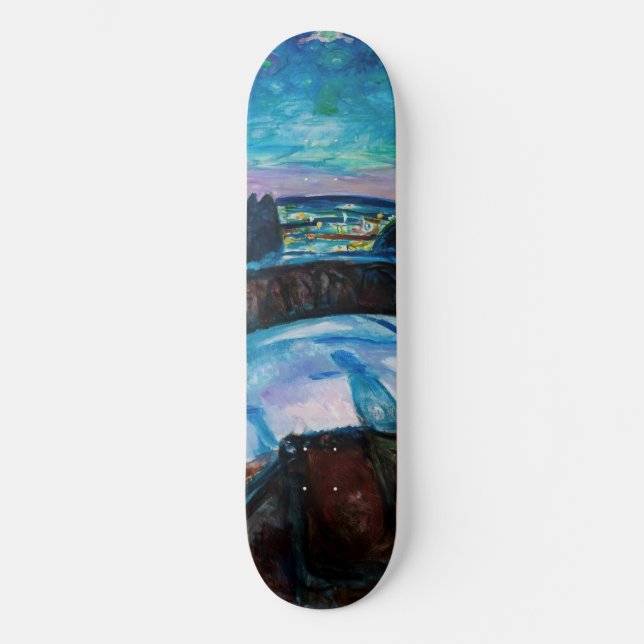 Edvard Munch - Starry Night 1922 Skateboard (Front)