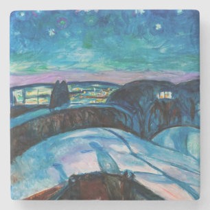 Edvard Munch - Starry Night 1922 Stone Coaster