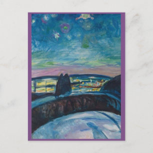 Edvard Munch, Starry Night Painting Post Card