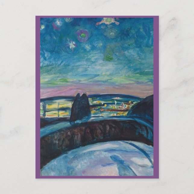 Edvard Munch, Starry Night Painting Post Card (Front)