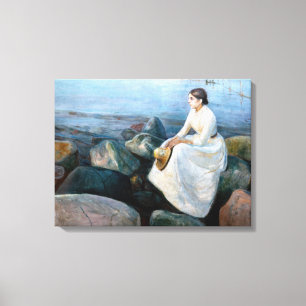 Edvard Munch - Summer Night, Inger on the Beach Canvas Print