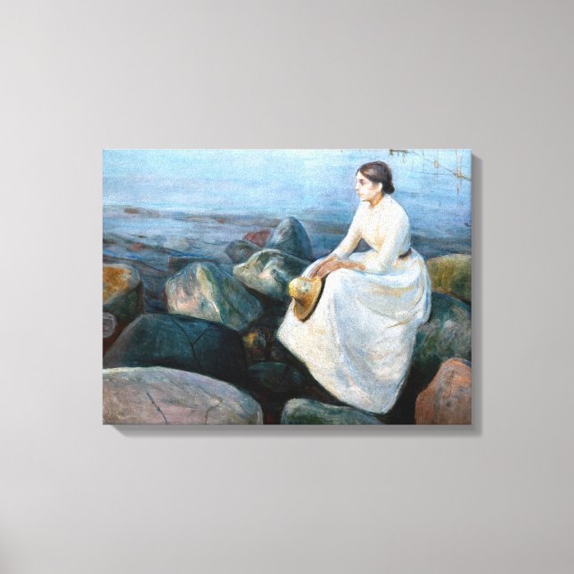 Edvard Munch - Summer Night, Inger on the Beach Canvas Print (Front)