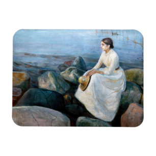 Edvard Munch - Summer Night, Inger on the Beach Magnet