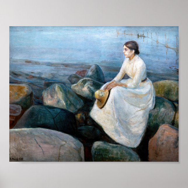 Edvard Munch - Summer Night, Inger on the Beach Poster (Front)
