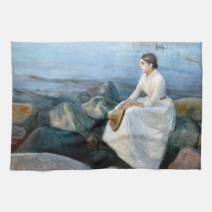 Edvard Munch - Summer Night, Inger on the Beach Tea Towel
