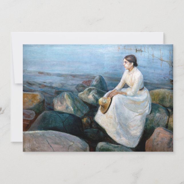 Edvard Munch - Summer Night, Inger on the Beach Thank You Card (Front)