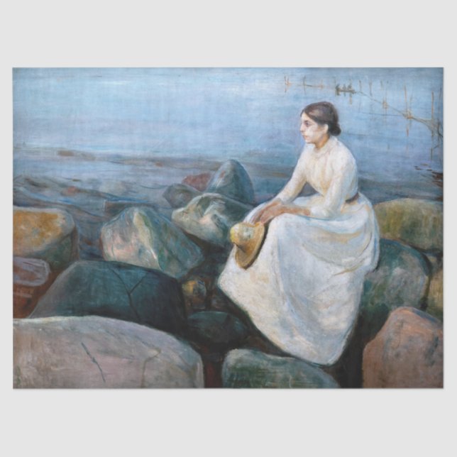 Edvard Munch - Summer Night, Inger on the Beach Tissue Paper (Front)