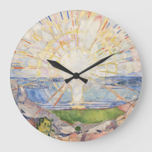 Edvard Munch Sunrise Art Nouveau Expressionism Large Clock