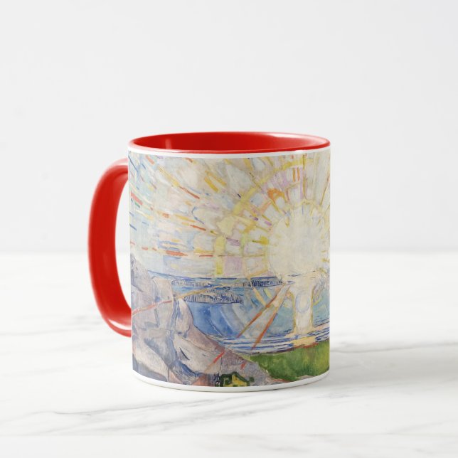 Edvard Munch Sunrise Art Nouveau Expressionism Mug (Front Left)