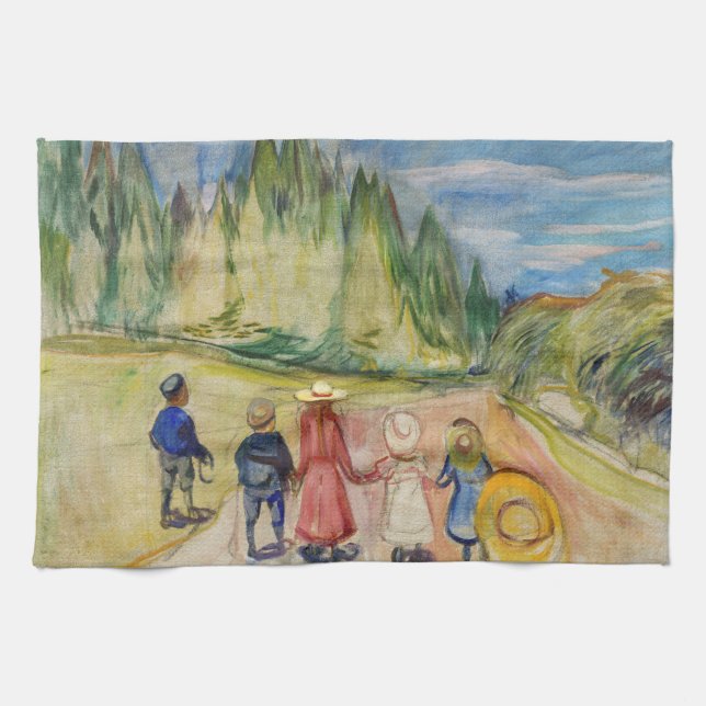 Edvard Munch - The Fairytale Forest Tea Towel (Horizontal)