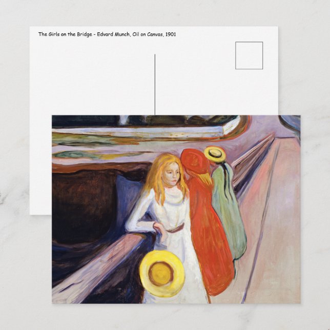 Edvard Munch - The Girls on the Bridge 1901 Postcard (Front/Back)