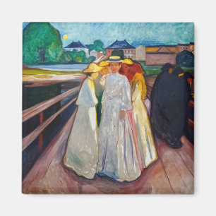 Edvard Munch - The Girls on the Bridge 1903 Magnet