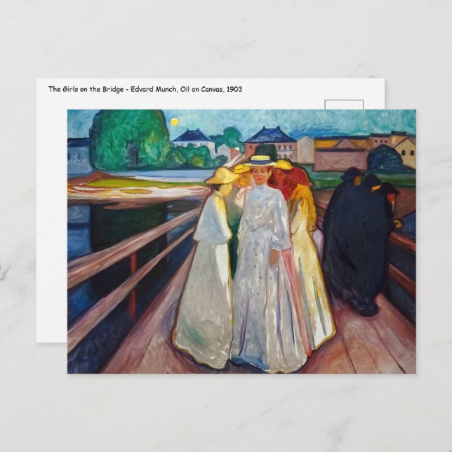 Edvard Munch - The Girls on the Bridge 1903 Postcard (Front/Back)