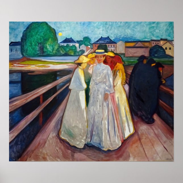 Edvard Munch - The Girls on the Bridge 1903 Poster (Front)