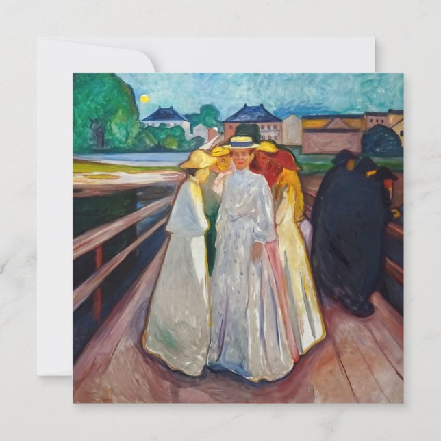 Edvard Munch - The Girls on the Bridge 1903 Thank You Card (Front)