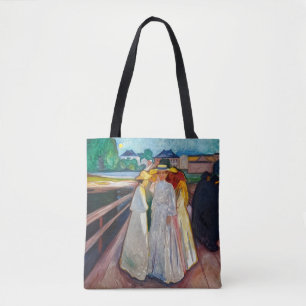 Edvard Munch - The Girls on the Bridge 1903 Tote Bag