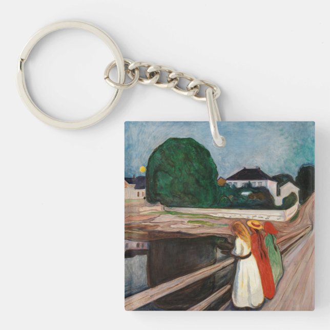 Edvard Munch - The Girls on the Bridge Key Ring (Front)