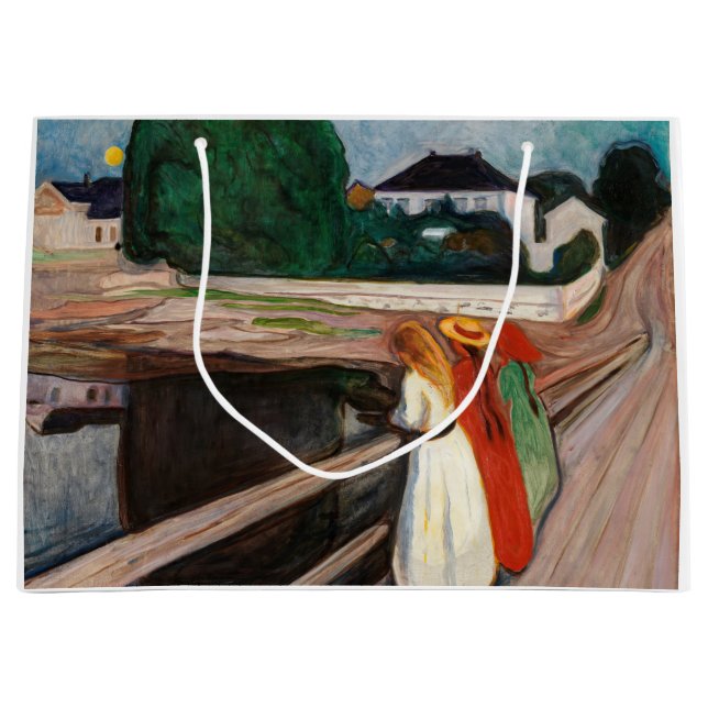 Edvard Munch - The Girls on the Bridge Large Gift Bag (Front)