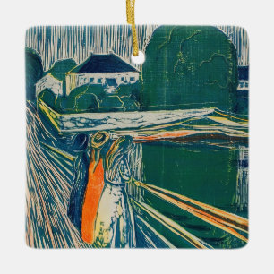 Edvard Munch - The Girls on the Bridge, Lithograph Ceramic Ornament