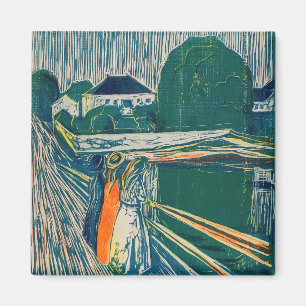 Edvard Munch - The Girls on the Bridge, Lithograph Magnet
