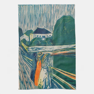 Edvard Munch - The Girls on the Bridge, Lithograph Tea Towel