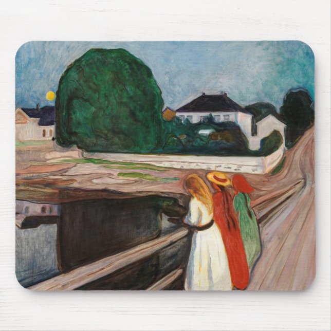 Edvard Munch - The Girls on the Bridge Mouse Mat (Front)