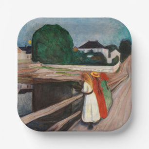 Edvard Munch - The Girls on the Bridge Paper Plate