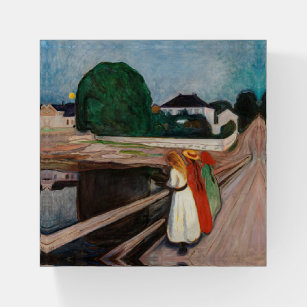 Edvard Munch - The Girls on the Bridge Paperweight