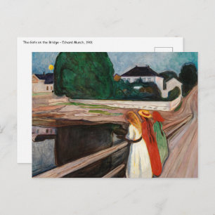 Edvard Munch - The Girls on the Bridge Postcard