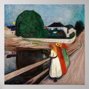 Edvard Munch - The Girls on the Bridge Poster