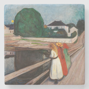 Edvard Munch - The Girls on the Bridge Stone Coaster