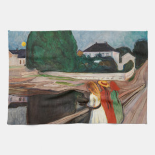 Edvard Munch - The Girls on the Bridge Tea Towel