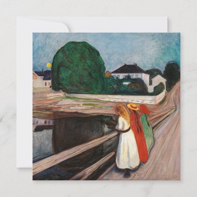 Edvard Munch - The Girls on the Bridge Thank You Card (Front)