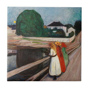 Edvard Munch - The Girls on the Bridge Tile