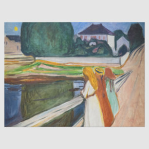 Edvard Munch - The Girls on the Bridge White Night Tissue Paper