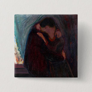Edvard Munch - The Kiss 15 Cm Square Badge