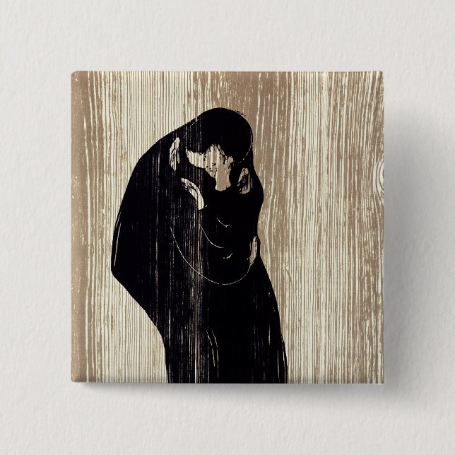 Edvard Munch - The Kiss IV 15 Cm Square Badge (Front)