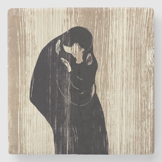 Edvard Munch - The Kiss IV Stone Coaster (Front)