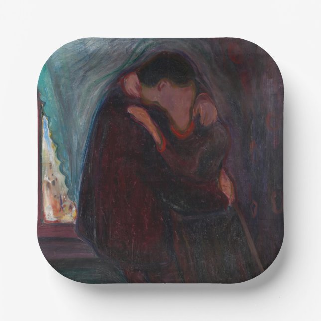 Edvard Munch - The Kiss Paper Plate (Front)