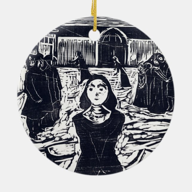 Edvard Munch The Pretenders The Last Hour Ceramic Tree Decoration (Back)