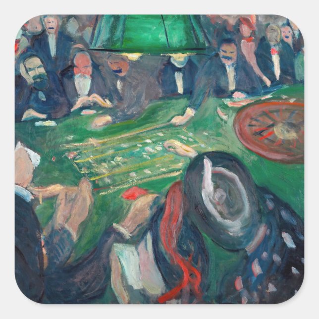 Edvard Munch - The Roulette Table in Monte Carlo Square Sticker (Front)