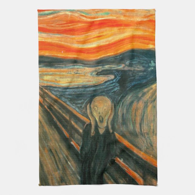 EDVARD MUNCH - The scream 1893 Tea Towel (Vertical)